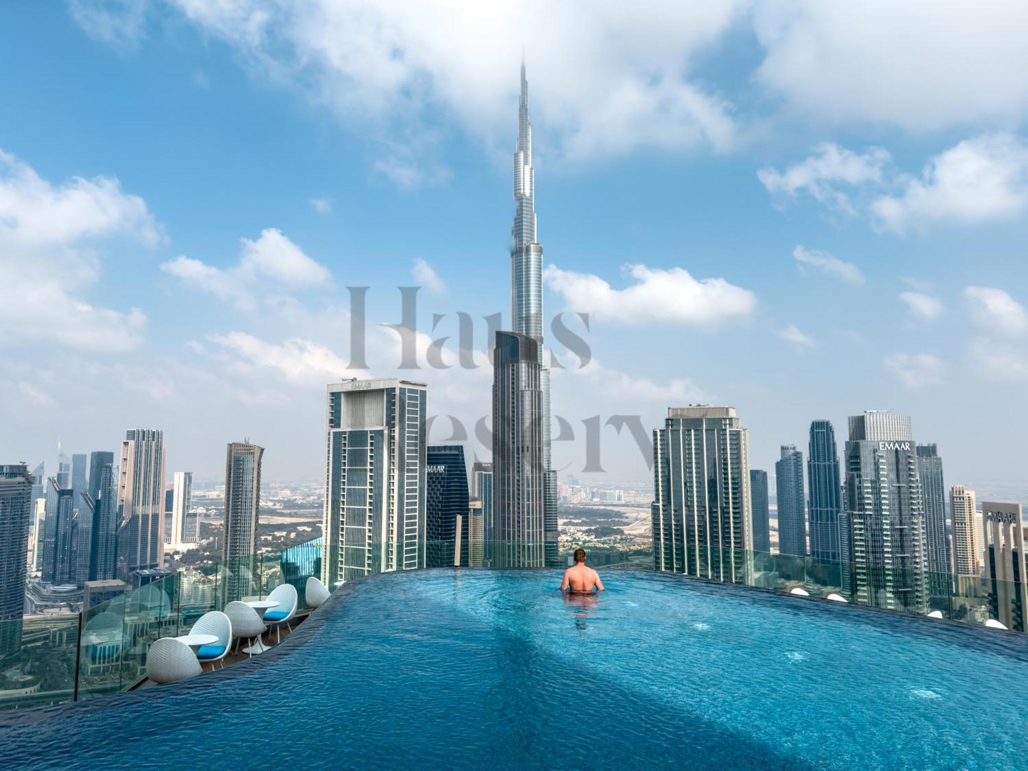 Hausreserv At Paramount Midtown - Infinity Pool With Burj Khalifa View - Luxury Dubai