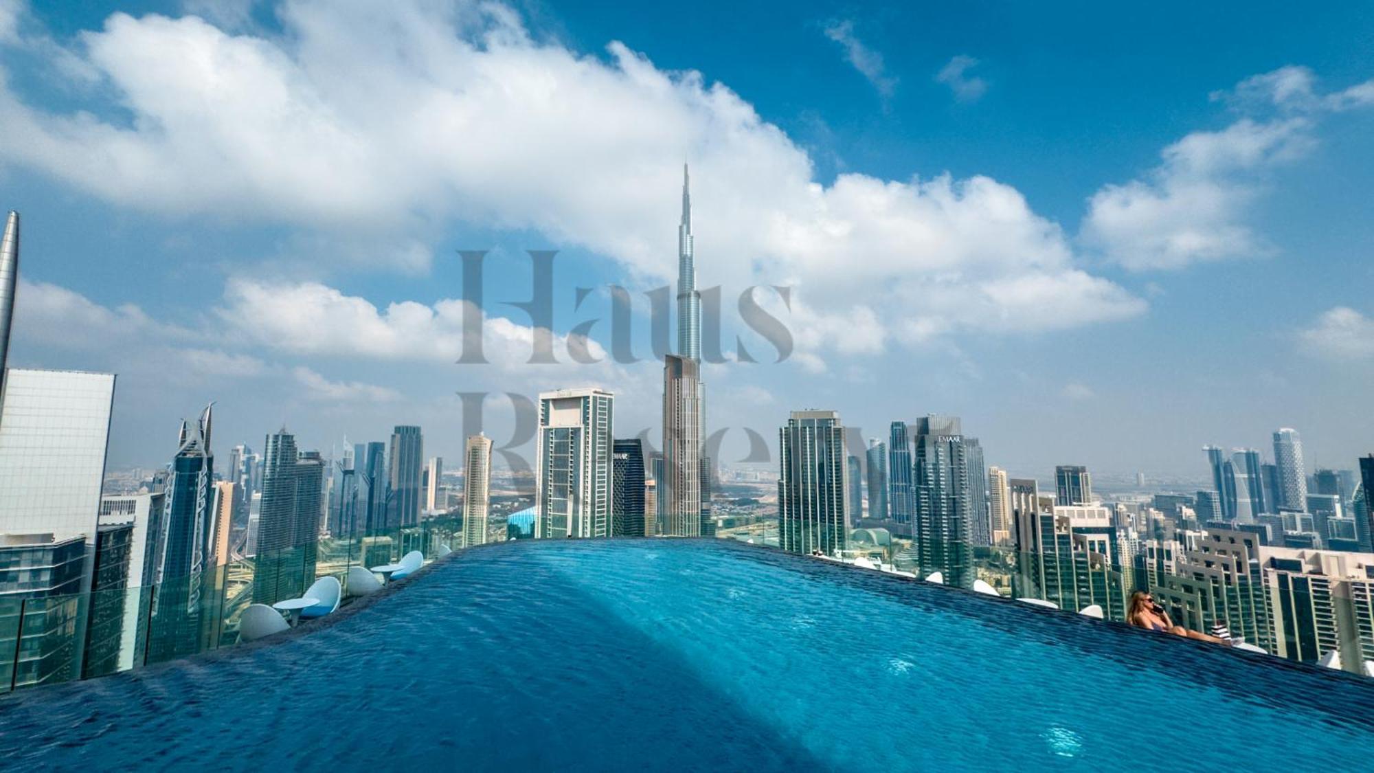 Hausreserv At Paramount Midtown - Infinity Pool With Burj Khalifa View - Luxury Apartment Dubai