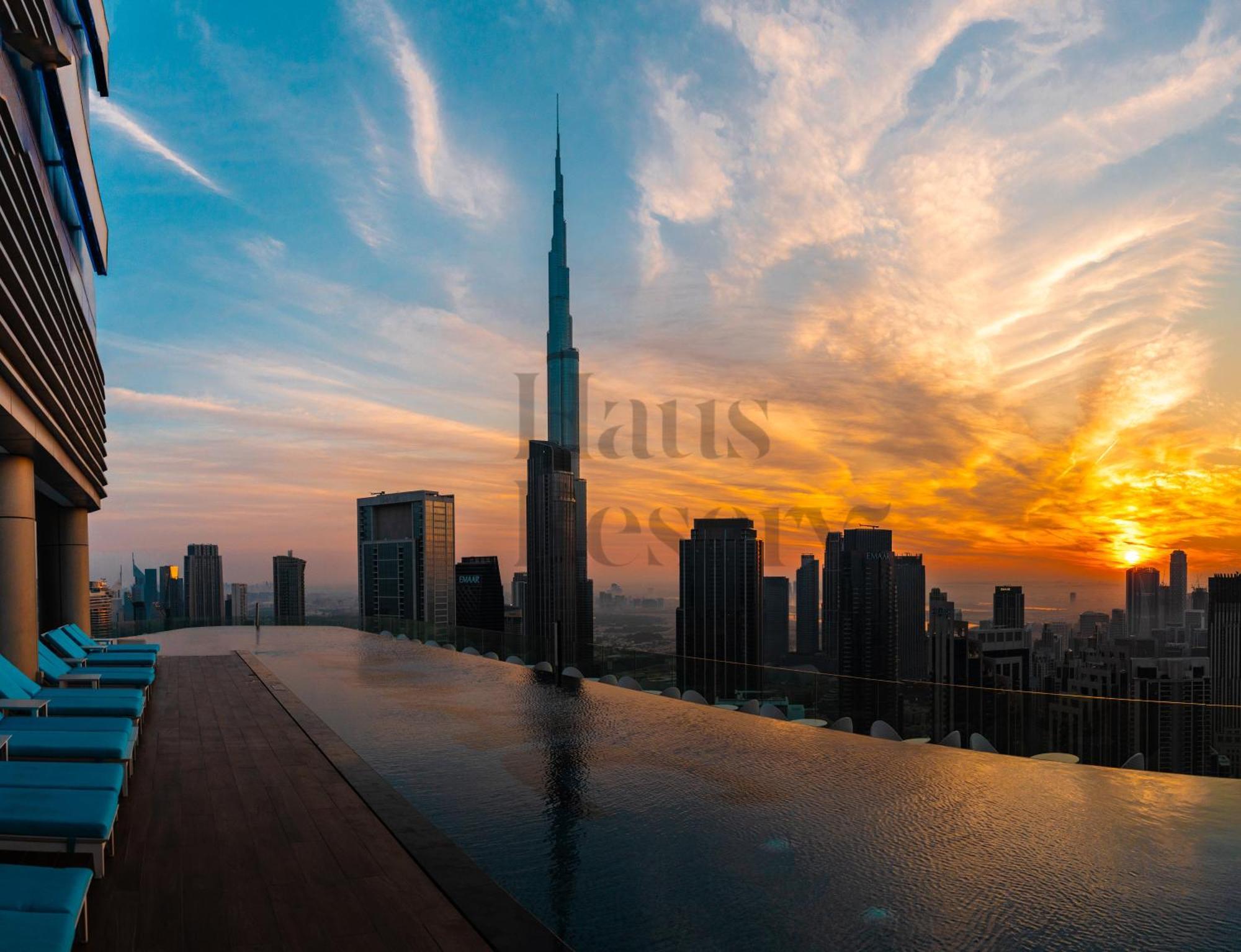 Hausreserv At Paramount Midtown - Infinity Pool With Burj Khalifa View - Luxury Apartment Dubai