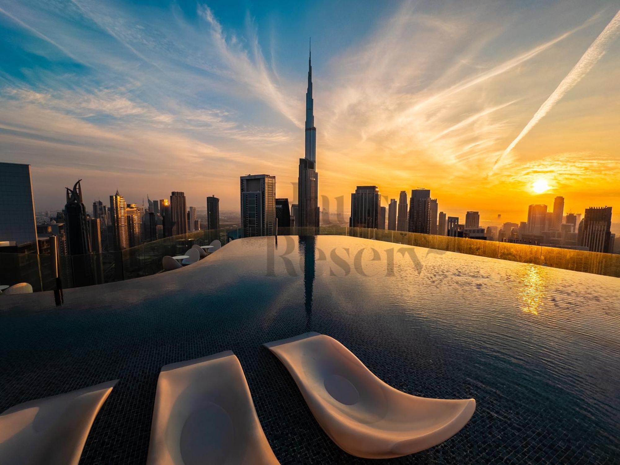 Hausreserv At Paramount Midtown - Infinity Pool With Burj Khalifa View - Luxury Apartment