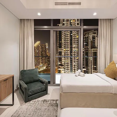 Hausreserv At Paramount Midtown Hotel - Infinity Pool With Burj Khalifa View - Luxury Apartments Dubai Exterior photo